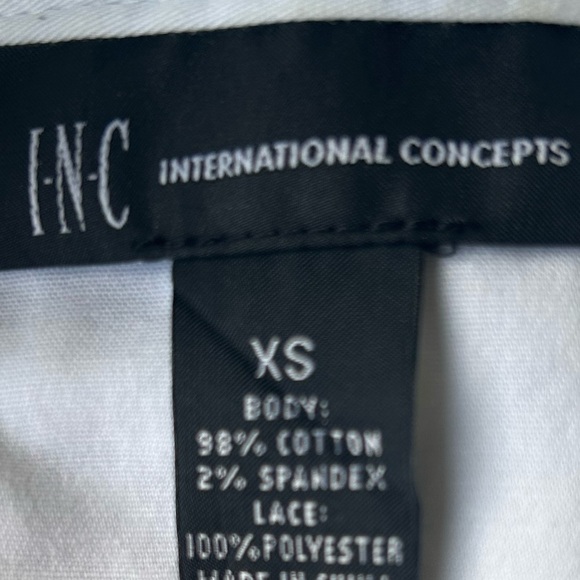 INC International Concepts White Zip  Jacket Lace Trim Excellent Size XS - Picture 6 of 7